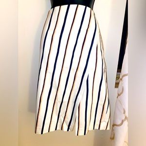 Ann Taylor size 10 skirt. Vertical striped. White black/blue, black/pink.